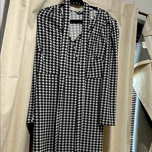 shein curve Jackets & Blazers - SHEIN Black and White Houndstooth dress